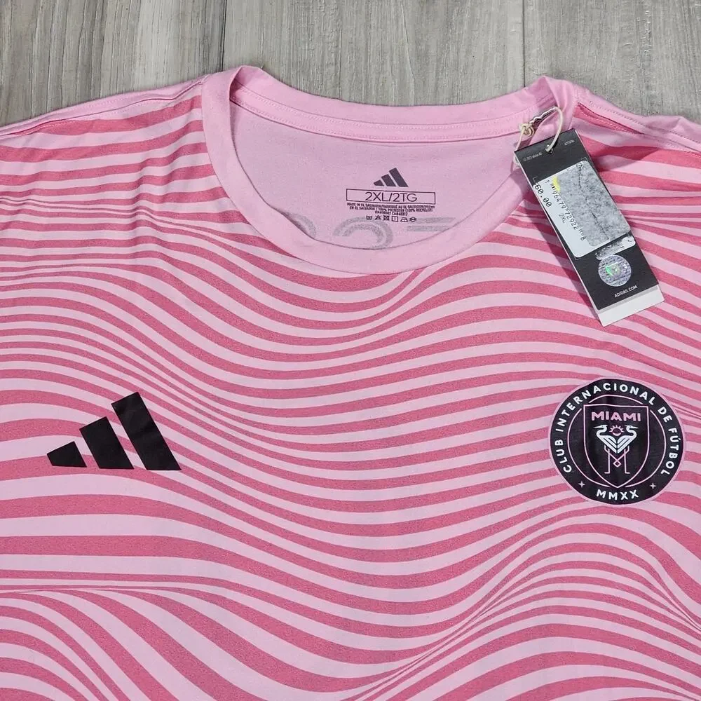 adidas T-Shirt Adult 2XL Inter Miami CF Lionel Messi #10 Pink New